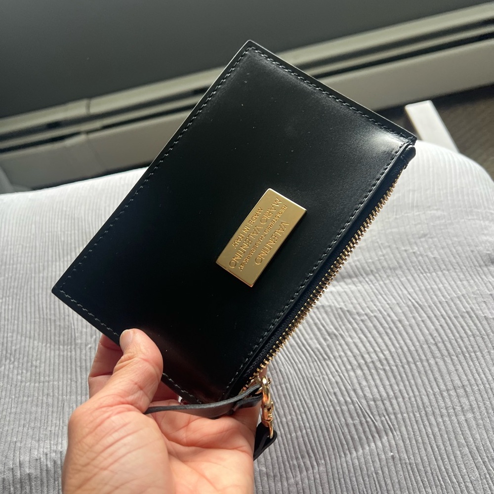 valentino leather wristlet